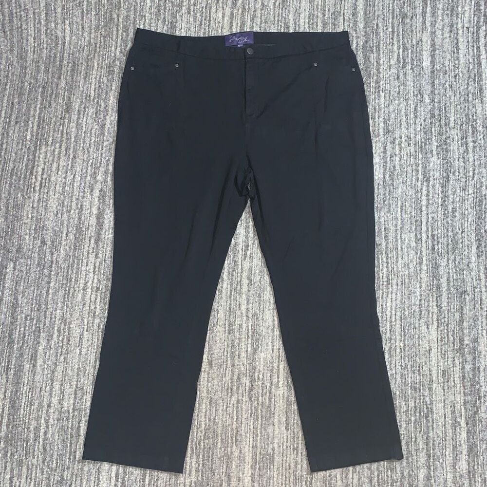 NYDJ Not Your Daughter's Jeans Women's 20W Plus Curvy Fit‎ Black Straight Pants